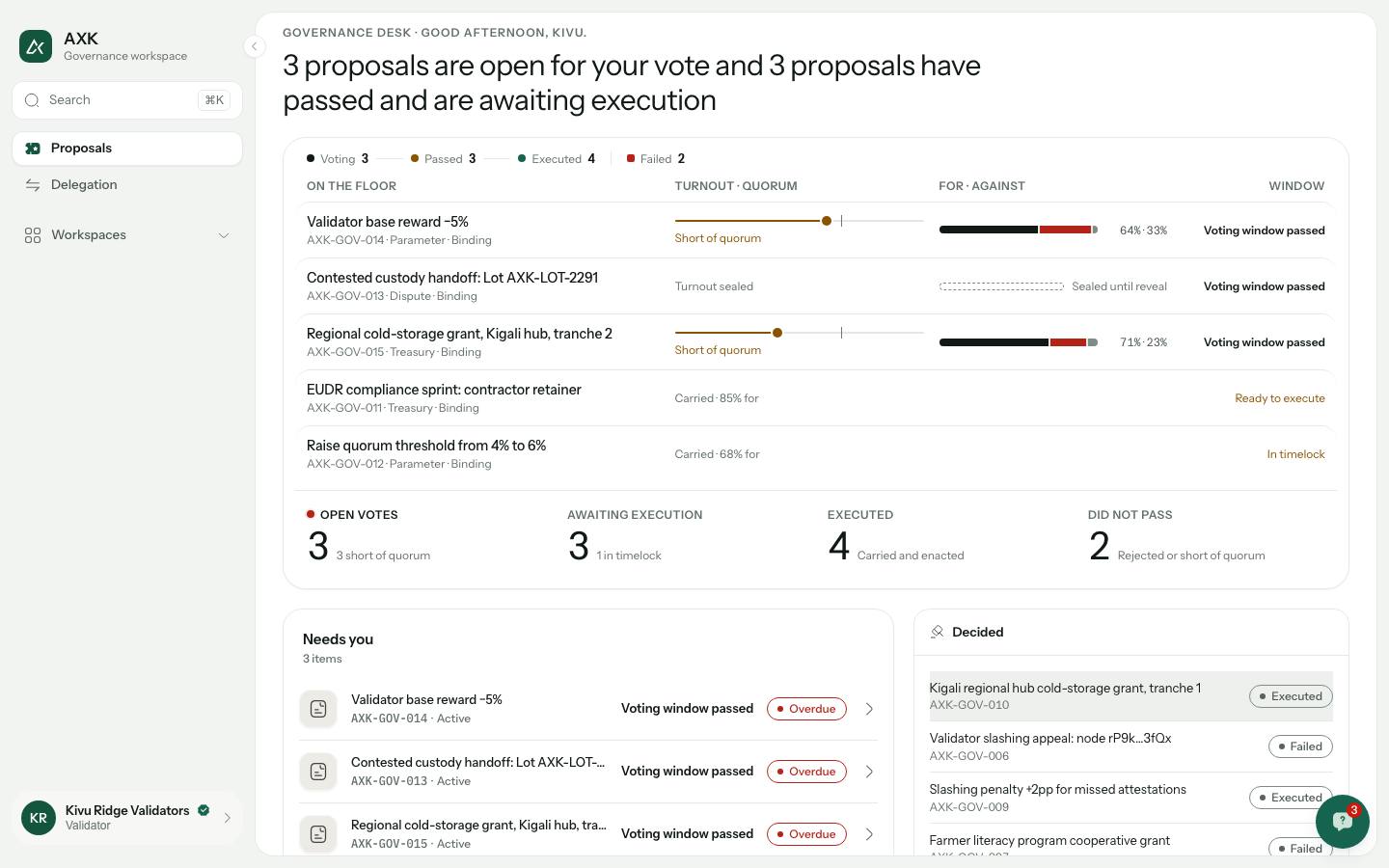 DAO proposals