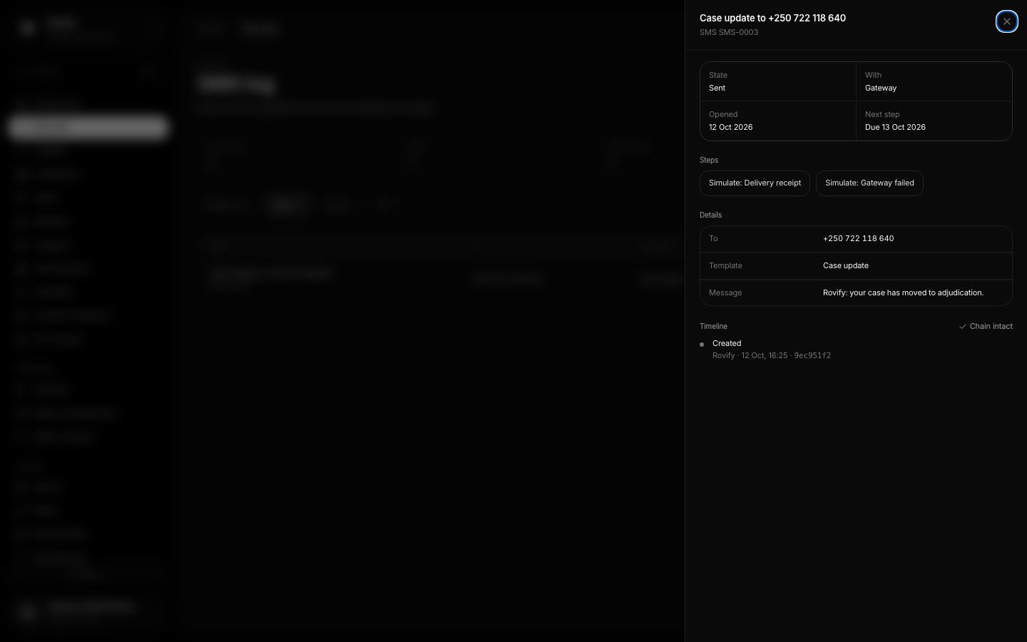 SMS-0003 with simulate buttons